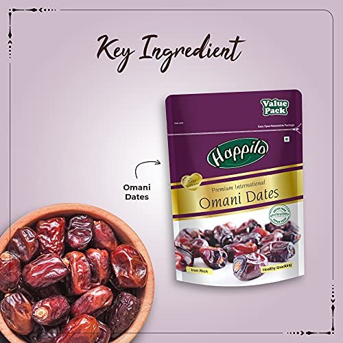 51WPDgIVOL - Manvik Foods Happilo Premium International Omani Dates 680g Value Pack | Khajoor or Khajur Dry Fruit | Healthy & Nutritious Snack | Rich in Protein & Vitamins | Natural Sweetener - Image 5