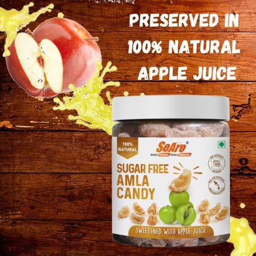 51Wgl6RUyL - Manvik Foods SeAro Dried Amla Candy Without Added Sugar. Refined Sugar Free Gooseberry Candy. Diabetic Friendly. Sweetened with 100% Apple Juice. 100% Natural, No Preservatives, 300g - Image 4