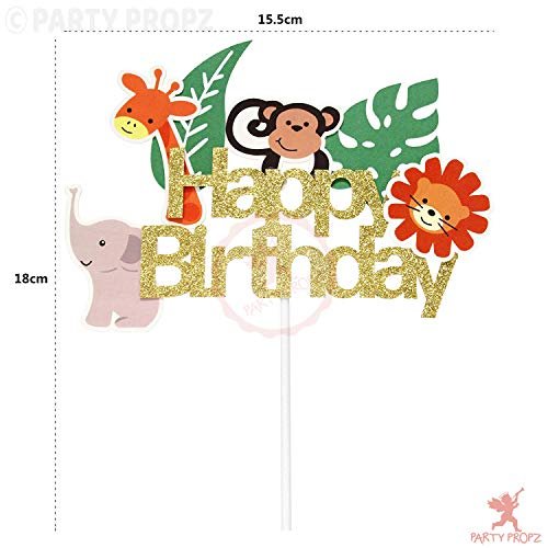 51WjPTPpN7L - Manvik Foods Party Propz Jungle Theme Cake Topper-Pack Of 1|Happy Birthday Cake Topper Jungle Theme|Animal Cake Toppers For Cake Decoration For Kids|Jungle Theme Cake Toppers For Cake Decoration|Cake Toppers - Image 3