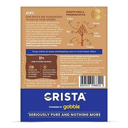51XW647GZ L - Manvik Foods CRISTA Compounded Hing Powder | Bandhani Hing | Pure Asafoetida | Extra Strong Tadka | Zero added Colours, Fillers, Additives & Preservatives | Antioxidants rich | 100 gms - Image 5
