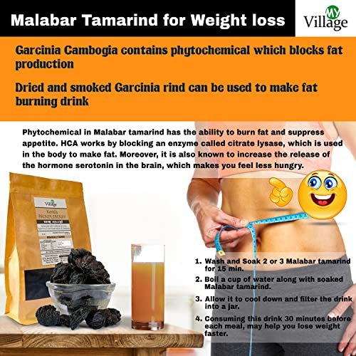 51XYHyX g6L - Manvik Foods My Village Malabar Tamarind | Homely farmed Kerala Kudampuli | A1 Grade (Export grade) Brindleberry of Kerala origin, 400g - Image 4