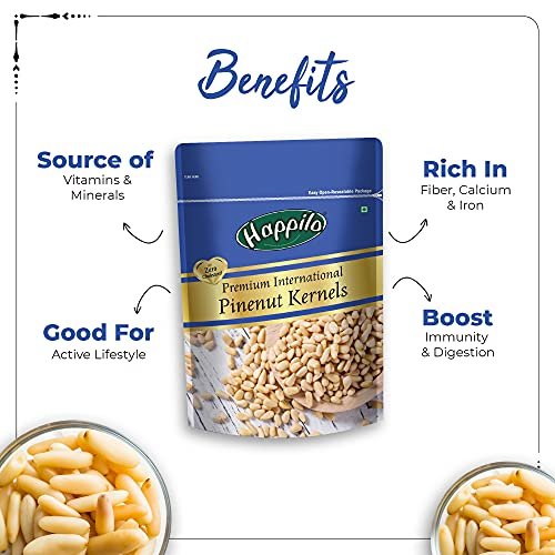 51XumwUov L - Manvik Foods Happilo Premium International Exotic Pinenut Kernels 150g | Chilgoza (Neja) Seeds | Dry Fruit Without Shell | Raw Lebanon Pine Nuts| Good For Heart & Boosts Energy - Image 6