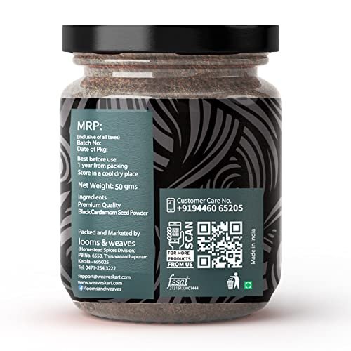51YRpV58hdL - Manvik Foods looms & weaves - Black Cardamom Seed Powder - 50 gm - Image 3