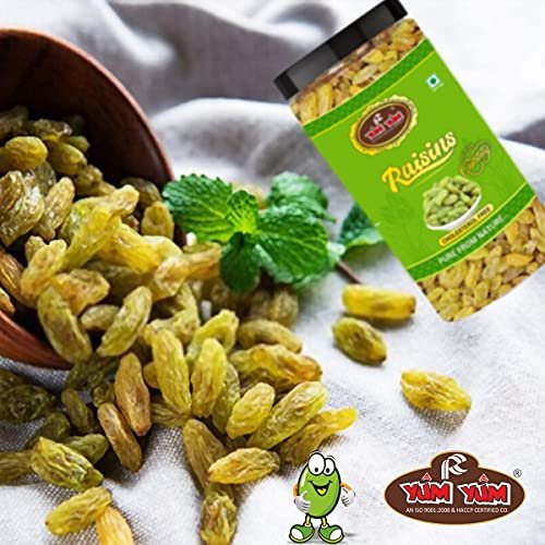 51YWorE4imS - Manvik Foods YUM YUM Premium Dried Seedless Green Raisins Kishmish Dry Fruits 500g Jar - Image 6