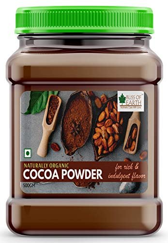 51YcRrmm6gL - Manvik Foods Bliss of Earth 500gm Naturally Organic Dark Cocoa Powder for Chocolate Cake Making & Chocolate Shake, Unsweetened