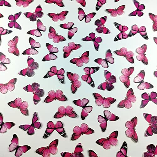 51Z61DXvdEL - Manvik Foods Tastycrafts Pre-Cut Wafer Paper | Edible | Stick-on Cake décor | Pink Butterfly | Small - 38 Pcs (Pack of 1) - Image 5