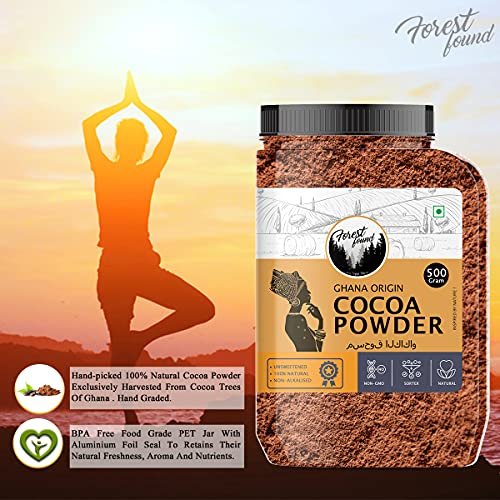51ahAPD7zmS - Manvik Foods Forest Found 100 % Pure & Natural Unsweetened Dark Cocoa Powder for Cake and Chocolate Making (500 Gm) - Image 3