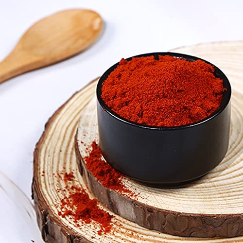 51bo70ObyiL - Manvik Foods CRISTA Kashmiri Chilli Powder | Laal Mirch Powder with Natural Oils | Zero added Colours, Fillers, Additives & Preservatives | Mild Spicy Grade | Vibrant Red Colour | 500 gms - Image 3