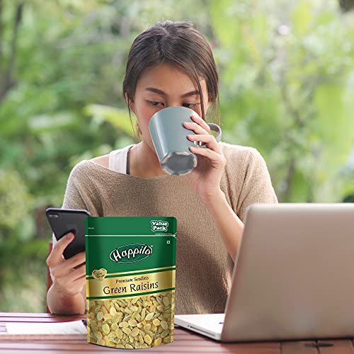 51cEVtBa6RL - Manvik Foods Happilo Premium Seedless Green Raisins 500 g (Pack of 2) Value Pack | Amazing Quality Kishmish | Nutritious | Rich in Iron & Vitamin B | Healthy Sweet Treats | 1 kg Kismis | High in Antioxidants - Image 7