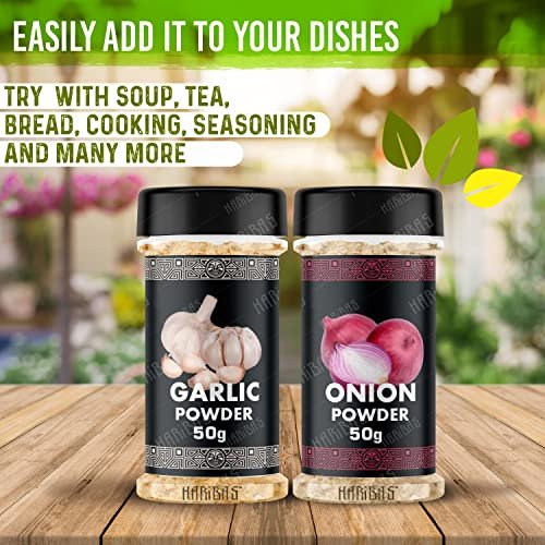 51fTJd1nWBL - Manvik Foods HARIBAS Combo Dry Onion Powder and Garlic Powder 50gm Each | For Cooking & Baking | Gluten Free Seasoning - Image 3