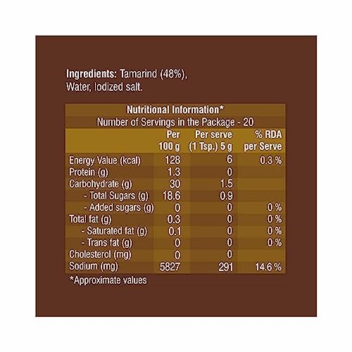 51gFJ5NPy2L - Manvik Foods Priya Tamarind Paste - 100g (Pack of 8) | Imli Paste With Tamarind Pulp I Naturally Processed With Fresh Ingredients | Authentic Aroma and Flavour For Cooking - Image 6