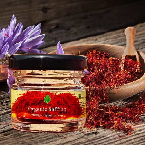 51goUwiqBMS - Manvik Foods Village Organica Saffron | Kashmiri Saffron | Authentic, Natural and Organica | Powerful Antioxidant | Original Kesar (1 Gram)