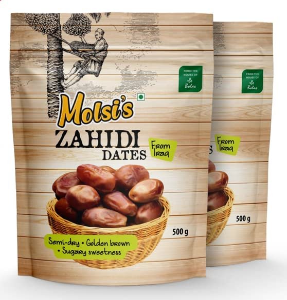 51jMUo4SAL - Manvik Foods Molsi's Royal Zahidi Dates (Semi-Dry), 500g ( Pack of 2) | Royal Zahidi Semi-Dry Dates