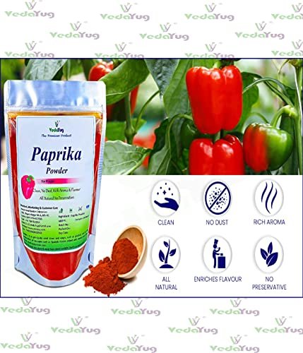 51jMZ3zsyfL - Manvik Foods VY VedaYug 100% Pure Red Sweet Paprika Powder, Non Smoked Paprika Powder, 200g - Image 4