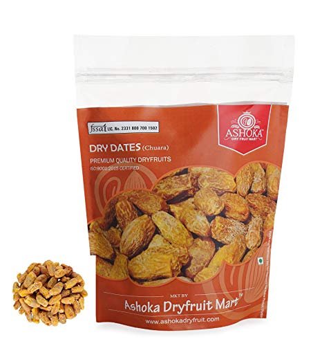 51jQYlMX0CL - Manvik Foods Ashoka Dry Fruits Dates Dry Yellow/Sukha Khajoor Exotic Quality (Pila Chuara 2.5 Inch In Size) (Silver) 250Gm