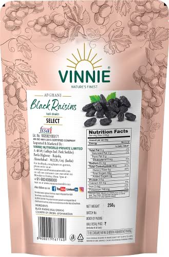 51kOj9bTieL - Manvik Foods Vinnie Best Afghani Black Raisins | Fresh Kishmish 250gms - Image 2