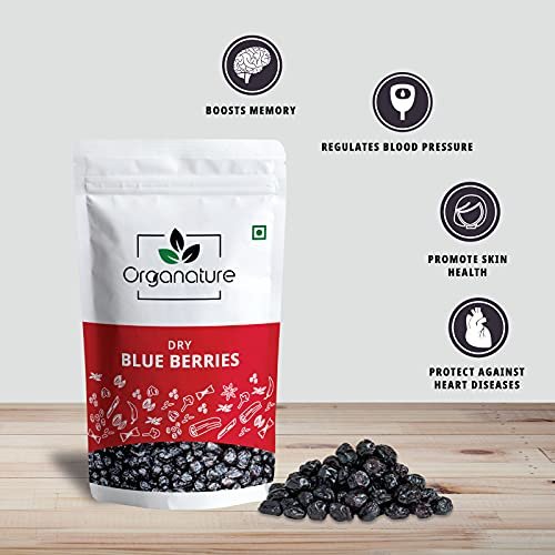 51kPQht9 NL - Manvik Foods Organature Whole Dried Blueberries / Blueberry dry fruit - 100% Natural and Unsweetened - Gluten free snacks (100 Grams) - Image 4