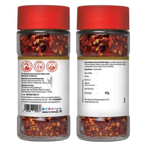 51mcJODIRoL - Manvik Foods Keya Red Chilli Flakes 40gm, Pack 3 - Image 4