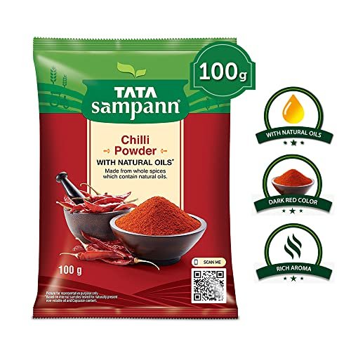 51ocZGbW 0L - Manvik Foods Tata Sampann Chilli Powder With Natural Oils, 100g - Image 3