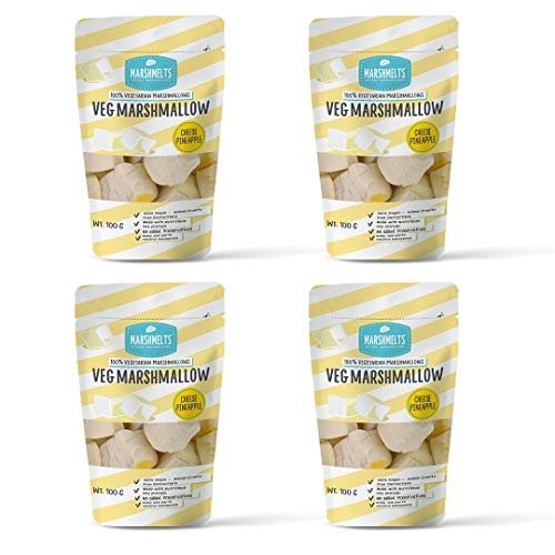 - Manvik Foods Veg Marshmelts Marshmallow - Cheese Pineapple - 100 g x 4 Packs