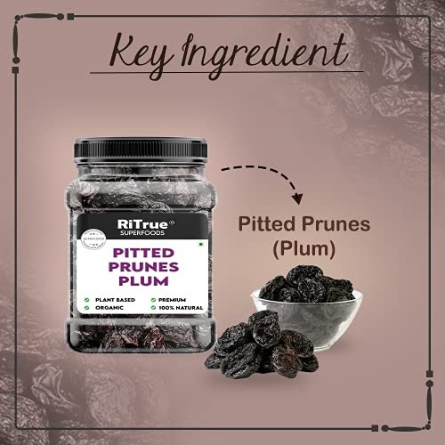 51pbPuXI 1L - Manvik Foods RiTrue - Organic Pitted Dried Prunes Without added Sugar - 250 gm - Unsweetened Dry Fruits ( No Preservatives & Additives ) (250Gm) - Image 6