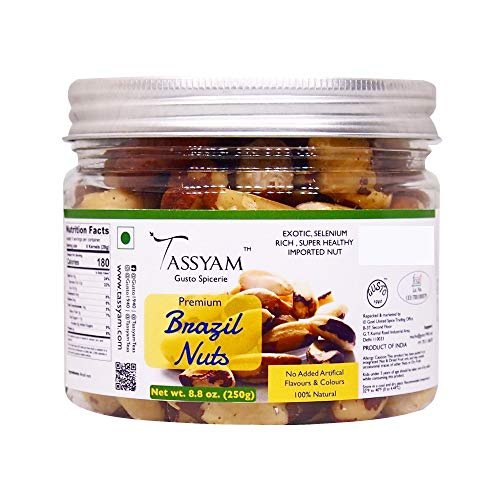 51qJmL8RYLL - Manvik Foods Tassyam Premium Exotic Brazil Nuts Jar (250 g)