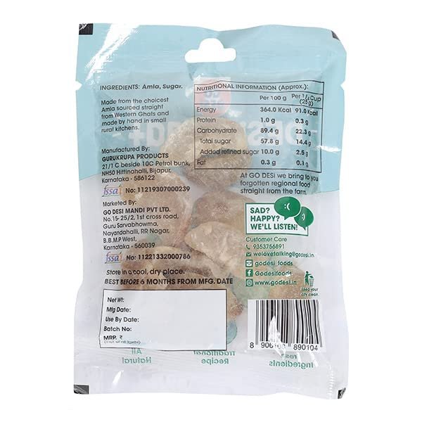 51ql14LjdLL - Manvik Foods Go Desi Dried Sweet Amla Candy | Amla Candy | Dry Amla | Gooseberry | Natural Amla Candy from Western Ghats - (Pack of 10) , 300gm - Image 5