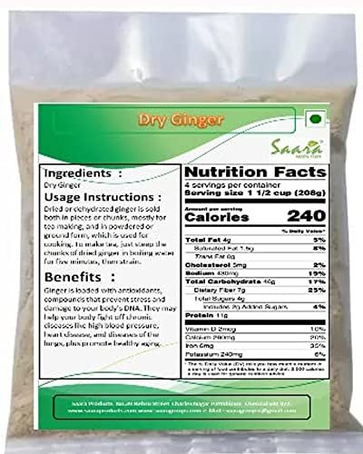 51sKlx WiFL - Manvik Foods SAARA Sukku Powder, 100 g | Sukku | Sonth | Chukku | Sunth|Dry Ginger Powder, Reducing nausea, pain, and inflammation (Pack of 1 x 100g) - Image 3