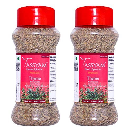 51tHeA7FTML - Manvik Foods Tassyam Dried Thyme 80g (2X 40g) Dispenser | All Natural
