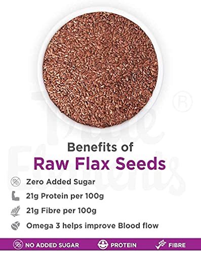 51tJLRaKqES - Manvik Foods True Elements Flax Seeds 500g -Fibre Rich Flax Seeds for Hair Growth | Diet Food | Flax Seeds for Eating - Image 6