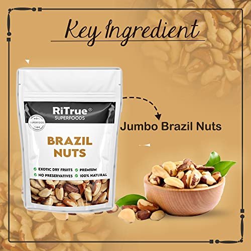 51uaTZscDVL - Manvik Foods RiTrue - Jumbo Brazil Nuts 100g - Selenium Rich Organic Dry Fruit - Handpicked brazilian nuts - Image 7