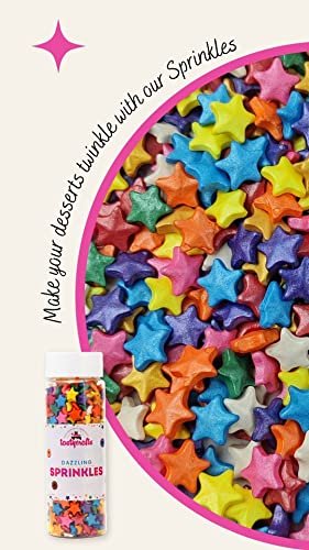 51vz6ihSahL - Manvik Foods Tastycrafts Edible Gold Star Shaped Sugar Sprinkles for Cake Decoration | Star Candy for Cake Decor | Sprinkles for Cake Decorations & Toppings | for Dessert, Cakes, Cupcakes, Waffles, Cookies - Image 6