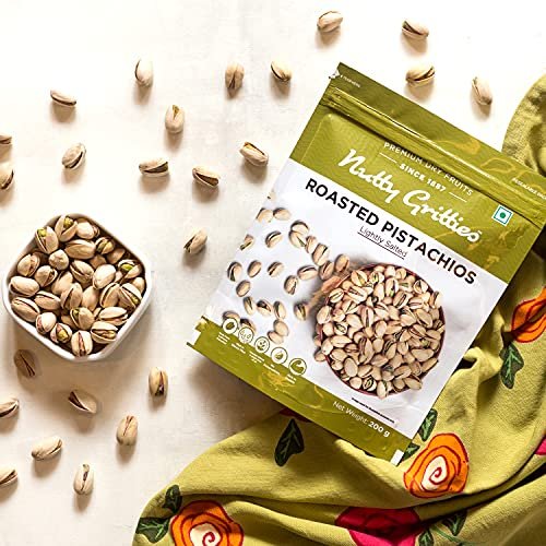 51w644zC0yS - Manvik Foods Nutty Gritties California Roasted Pistachios|Pista Lightly Salted, Dry Roasted, Non Fried, Zero Oil, Crunchy Healthy Snack -200g ( Pack of 5 ) - Image 5