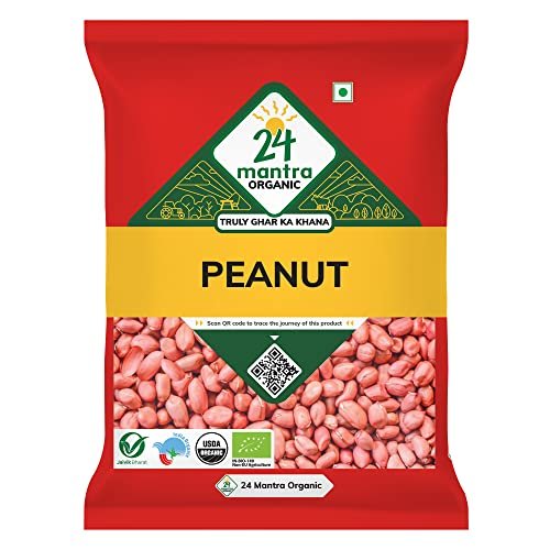 51wBZpNHudL - Manvik Foods 24 Mantra Organic Raw Peanuts/Moongphali - 1 Kg | Pack of 1 | Chemical Free & Pesticides Free | Unadulterated | Healthy Snack | Versatile Ingredient