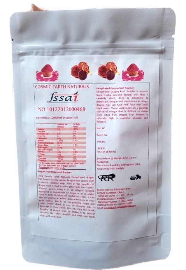 - Manvik Foods DEHYDRATED PINK DRAGON FRUIT POWDER/PITAYA POWDER 100 Grams - Image 4