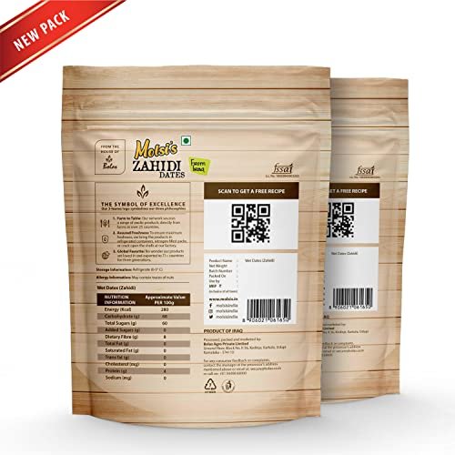 51yF4STW6L - Manvik Foods Molsi's Royal Zahidi Dates (Semi-Dry), 500g ( Pack of 2) | Royal Zahidi Semi-Dry Dates - Image 3