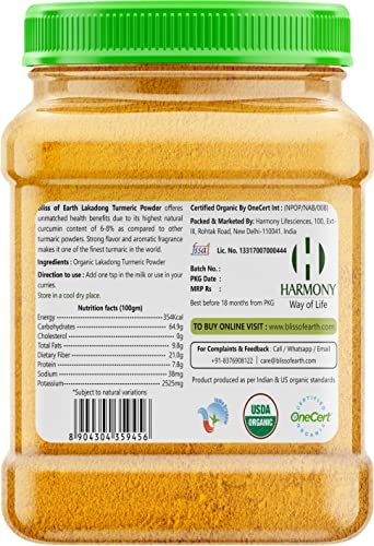 51yKFmBT7iL - Manvik Foods Bliss of Earth High Curcumin Certified Organic Lakadong Turmeric Powder from Meghayala, 500GM - Image 7