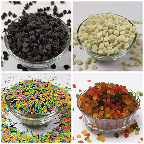 6102Q66OBdS - Manvik Foods Dry Fruit Hub Sprinkles Choco Chips Combo 450gms, Sprinkles for Cake Decoration 125gm, Tutty Fruity 125gm, Dark Choco Chips 100gm, White Choco Chips 100gm, Choco Chips Packet for Cake - Image 3
