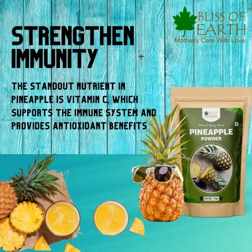 61BpuoMv8ML - Manvik Foods Bliss of Earth Pineapple Powder 1Kg for Juices, Jams, Cake, Ice Cream, & Energy Drinks - Image 6