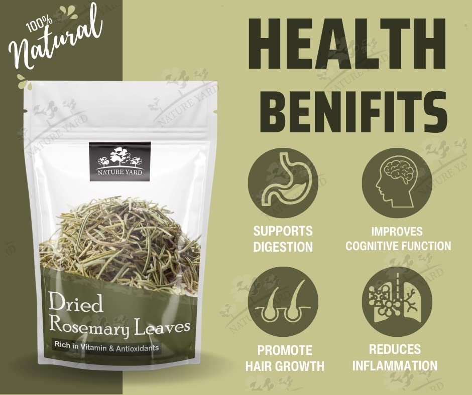 61HPVzwWcpL - Manvik Foods NATURE YARD Dried Rosemary Leaves For Hair Growth - 100Gm - Dry Herb For Cooking - Image 3