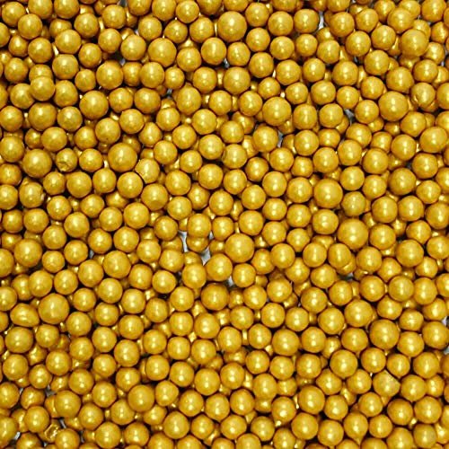 61krL8TbBrL - Manvik Foods Confect Edible Gold Disco Balls Sprinkles 5 MM 120 Gms for cake cupcake decor - Image 3