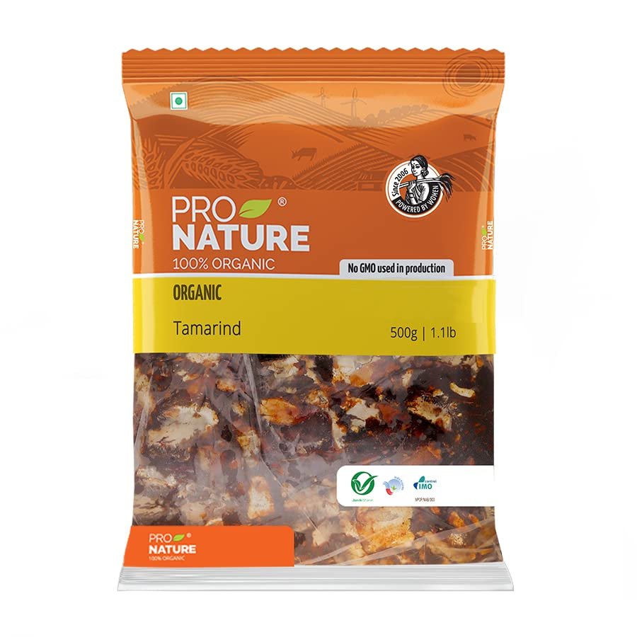 61nhCeaPjyL - Manvik Foods Pro Nature Organic 100% Organic Tamarind, 500g